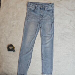 American Eagle Outfitters Women's Blue Cotton Blend Hi-Rise Jegging Jeans Sz 10